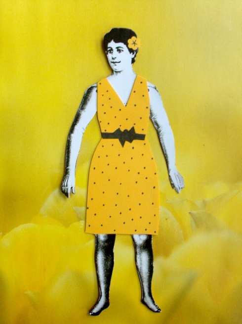 aankleedpop met gele jurk